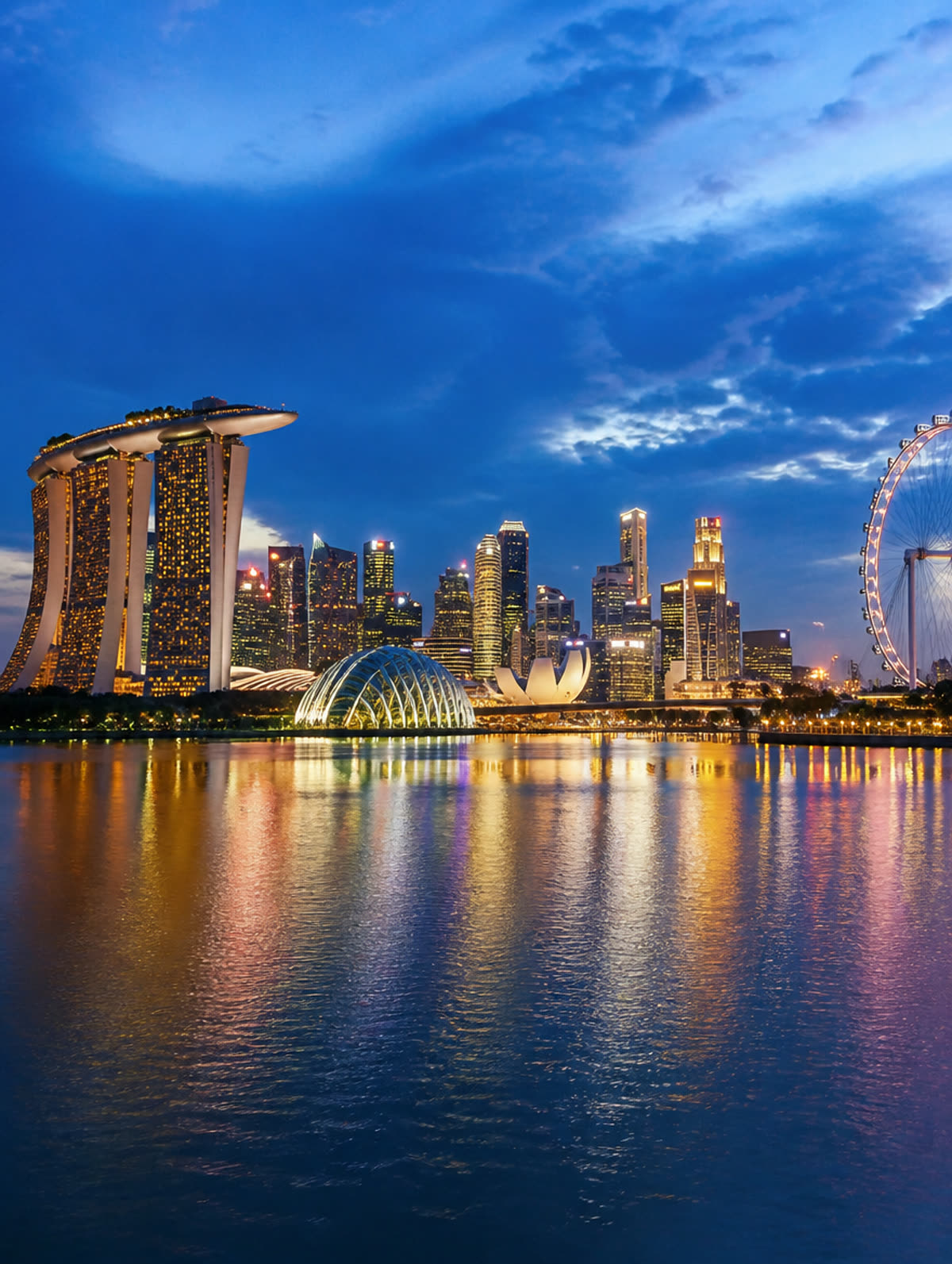 Singapore skyline at blue hour